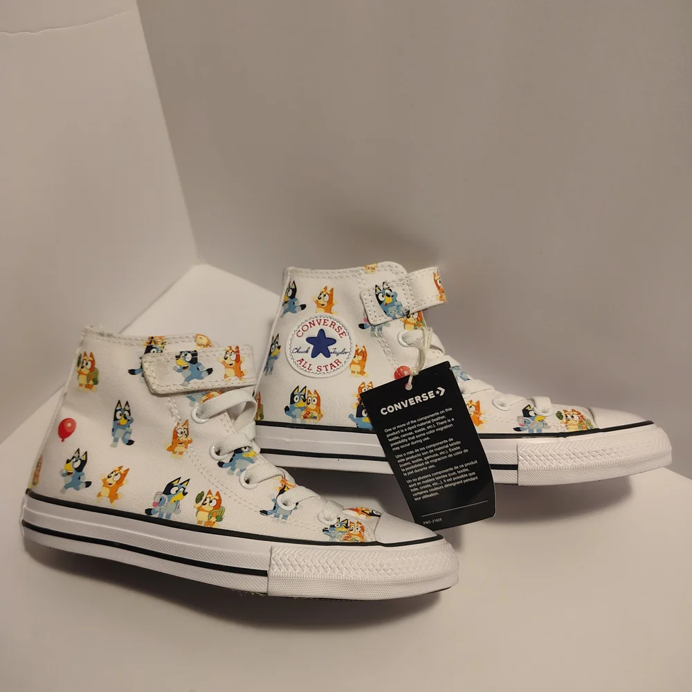 Converse Kids High-Top Sneakers - White with Colorful Print